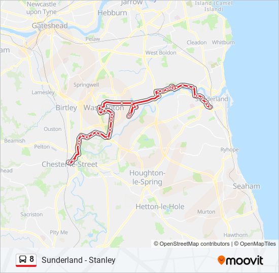 8 Bus Line Map