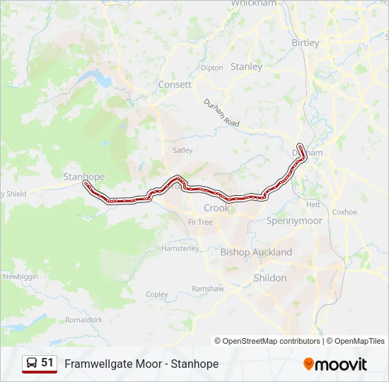 51 Bus Line Map