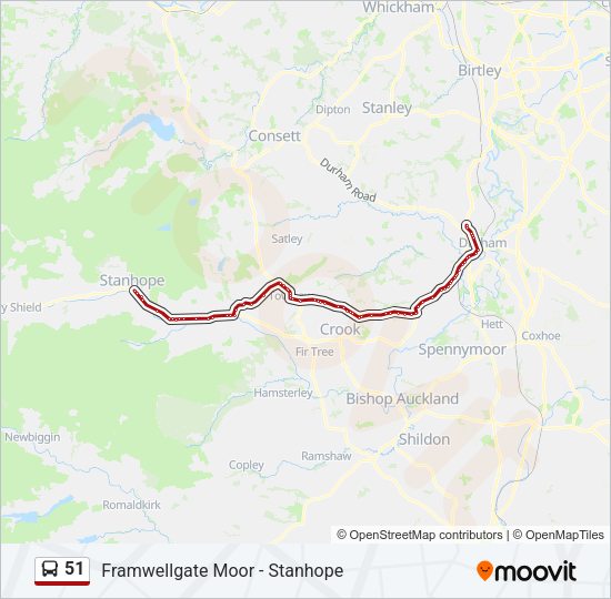 51 Bus Line Map