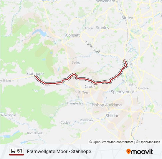 51 Bus Line Map