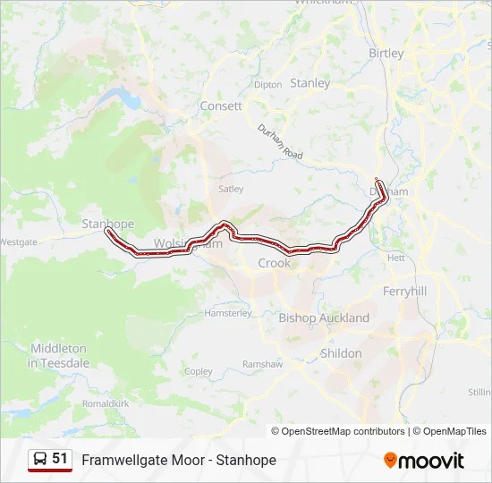 51 Route: Schedules, Stops & Maps - Stanhope (Updated)