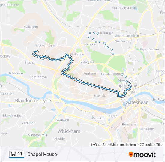 11 bus Line Map