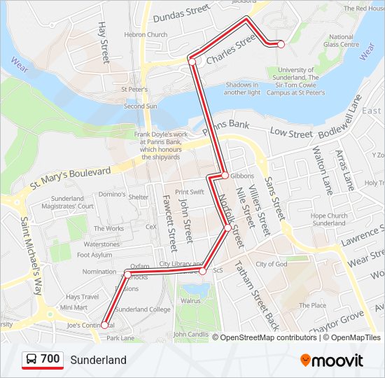 700 Bus Line Map