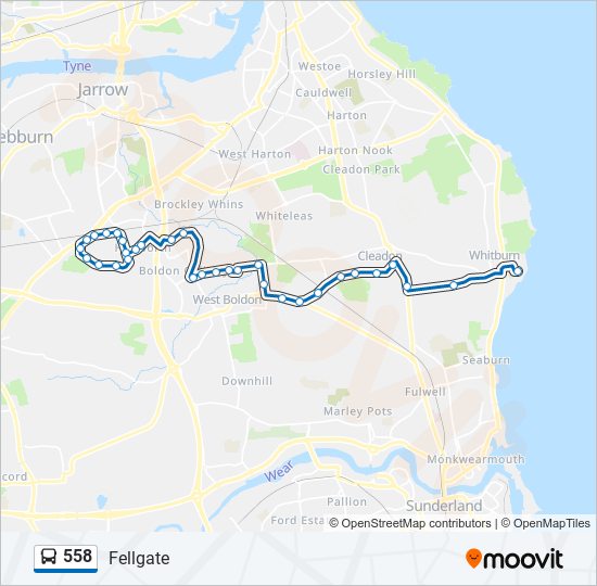 558 bus Line Map