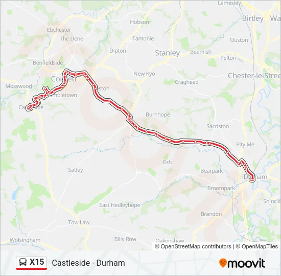 X15 Bus Line Map