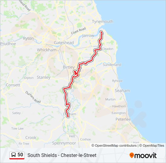 50 Bus Line Map