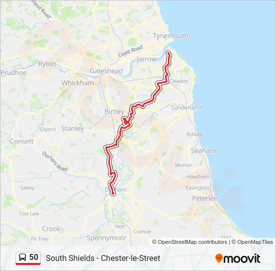 50 Bus Line Map