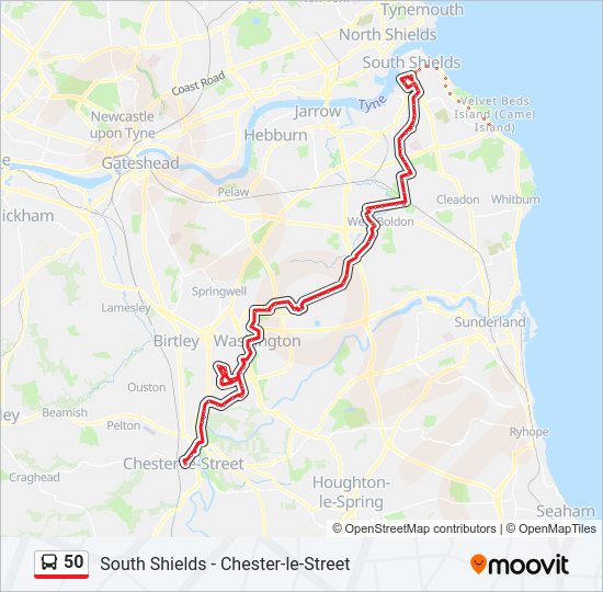 50 Bus Line Map
