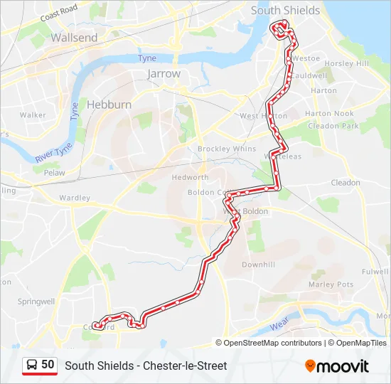 50 Bus Line Map