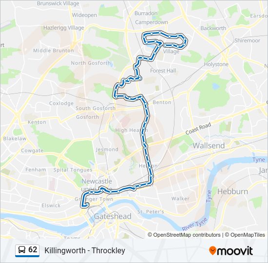 62 Bus Line Map