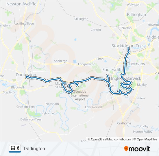 6 Route: Schedules, Stops & Maps - Darlington (Updated)