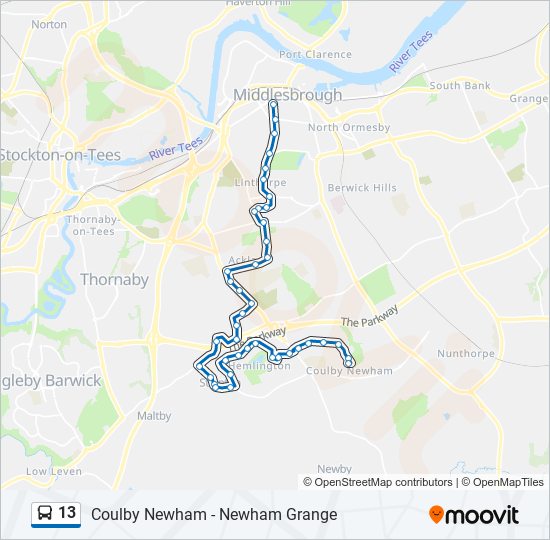 13 Bus Line Map