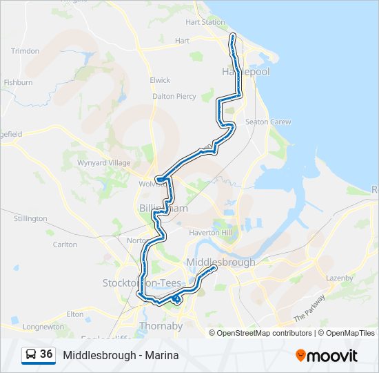 36 Bus Line Map