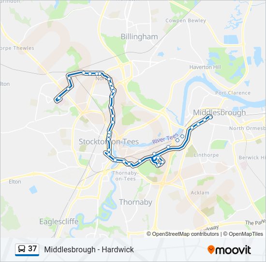 37 bus Line Map