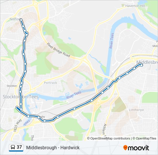 37 bus Line Map