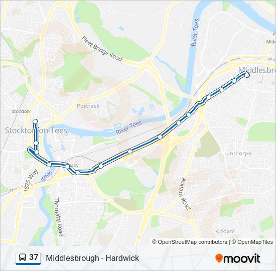 37 Bus Line Map