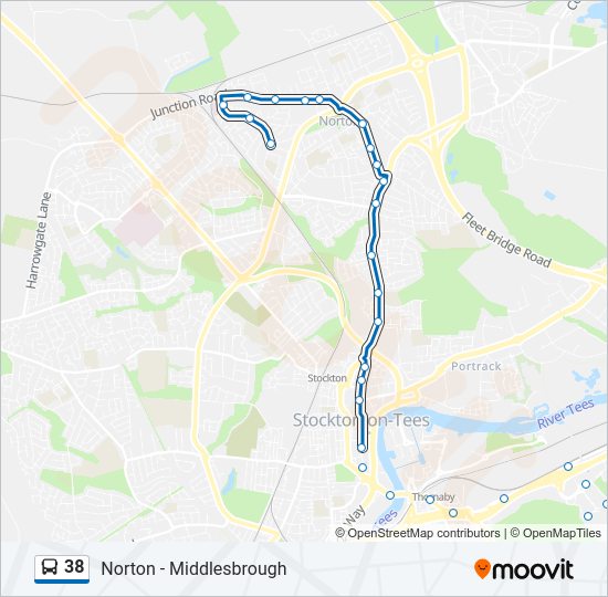 38 Bus Line Map
