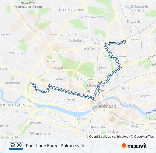 38 Bus Line Map
