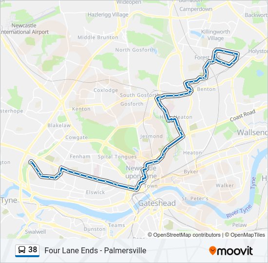 38 Bus Line Map
