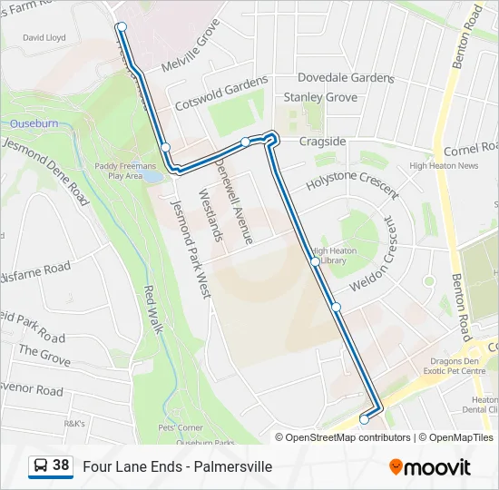 38 Route: Schedules, Stops & Maps - Heaton (Updated)