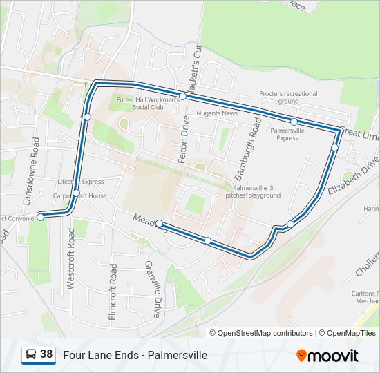 38 Bus Line Map