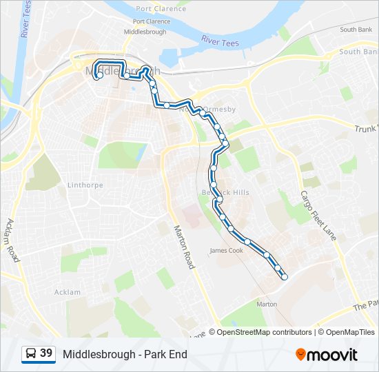 39 Bus Line Map