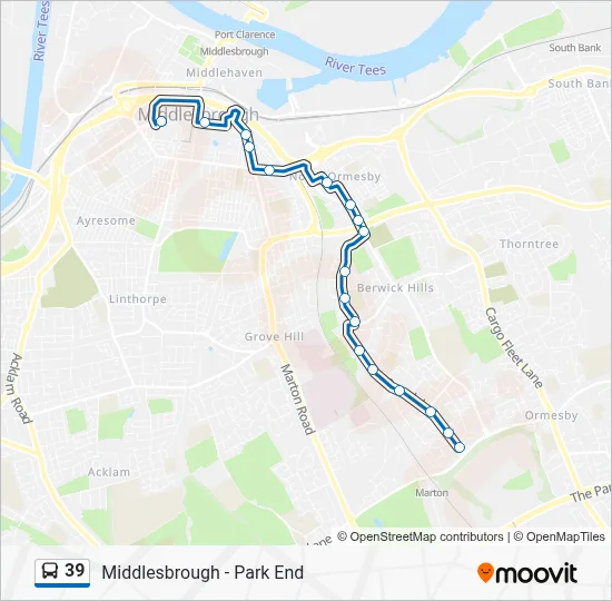 39 Route: Schedules, Stops & Maps - Park End (Updated)