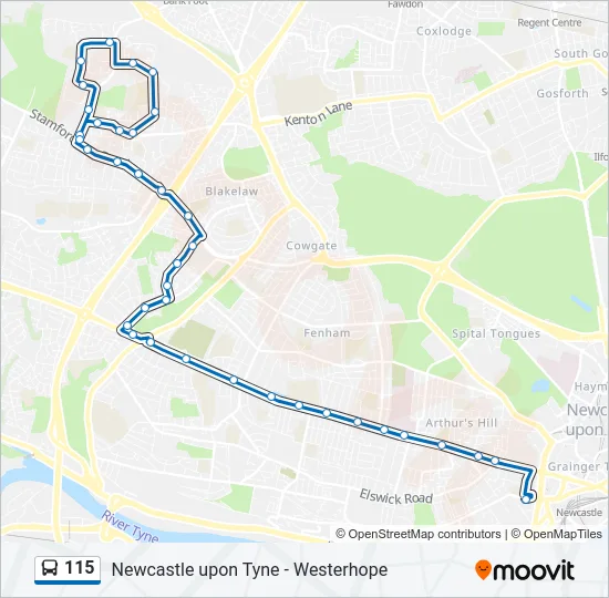 115 Bus Line Map