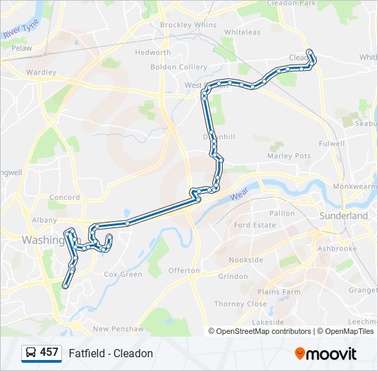 457 Bus Line Map