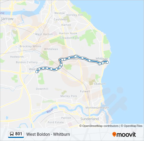 801 Bus Line Map