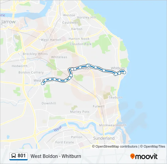 801 Bus Line Map