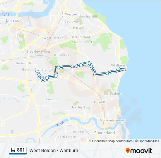 801 Bus Line Map