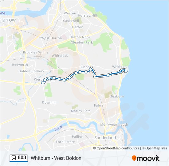 803 Route Schedules, Stops & Maps West Boldon (Updated)