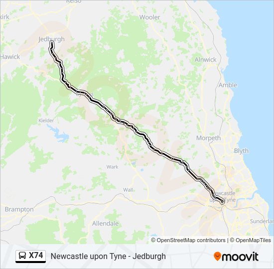 X74 bus Line Map