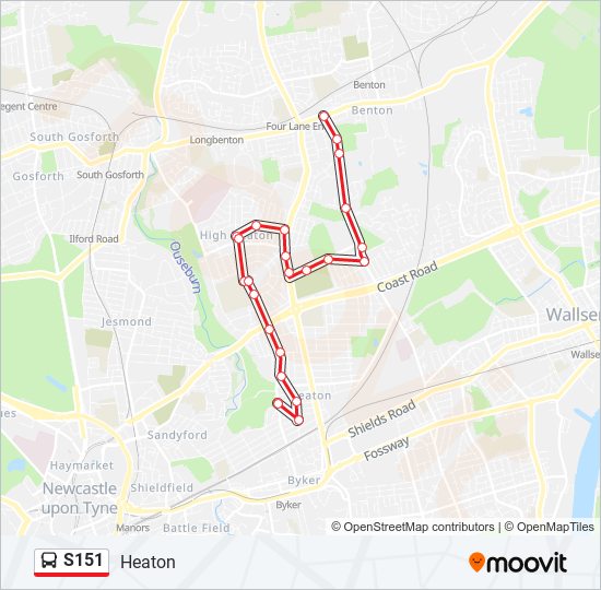 S151 bus Line Map