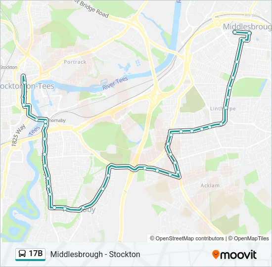 17B Bus Line Map