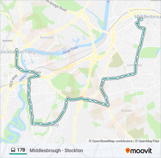 17B Bus Line Map