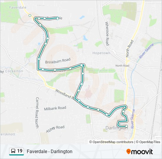 19 bus Line Map