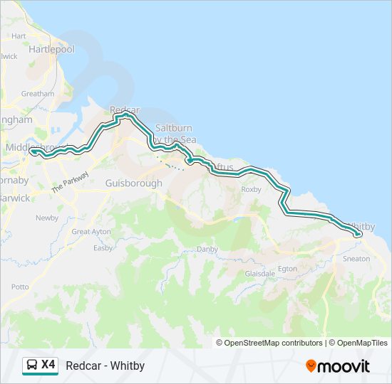 X4 Bus Line Map