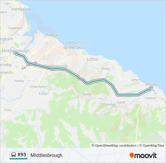 X93 Bus Line Map