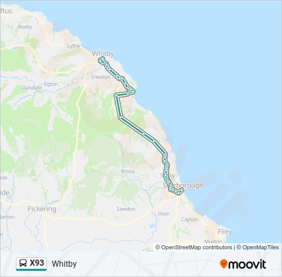 X93 Bus Line Map
