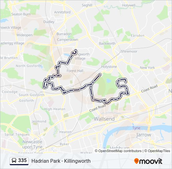 335 Bus Line Map