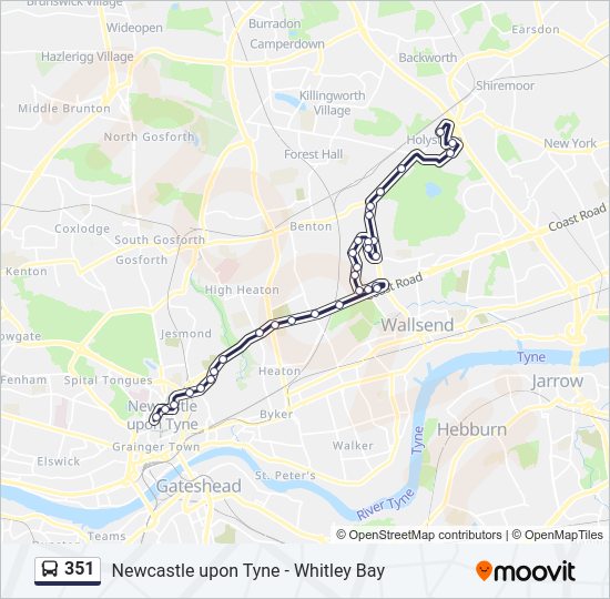 351 Bus Line Map
