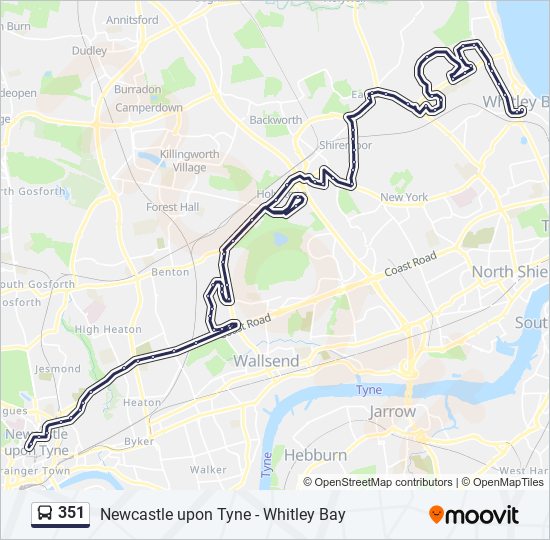 351 Route: Schedules, Stops & Maps - Whitley Bay (Updated)