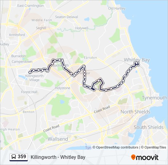 359 Bus Line Map