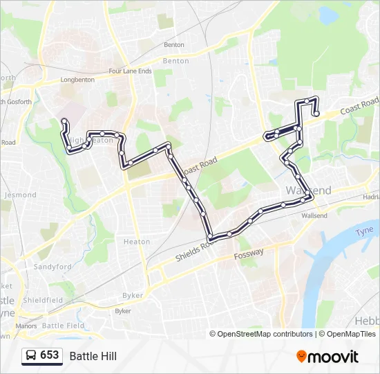 653 Route: Schedules, Stops & Maps - Battle Hill (Updated)