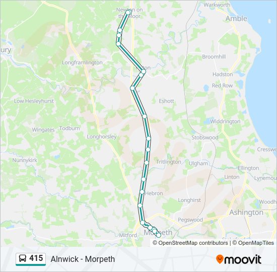 415 Route: Schedules, Stops & Maps - Newton-On-The-Moor (Updated)