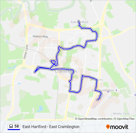 58 Bus Line Map
