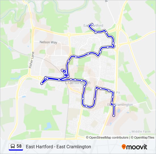 58 Bus Line Map