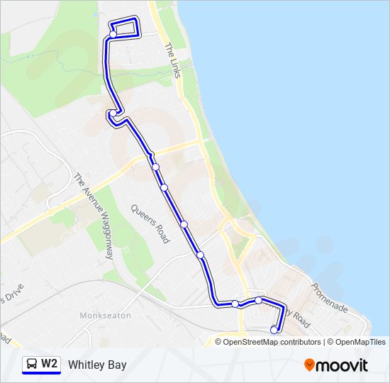 w2 Route: Schedules, Stops & Maps - Whitley Bay (Updated)